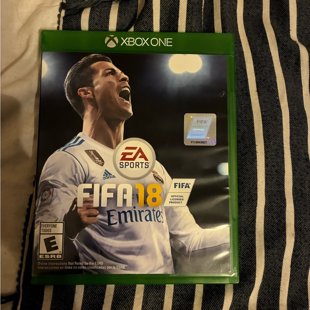 FIFA 18 Xbox One Game with Green Case